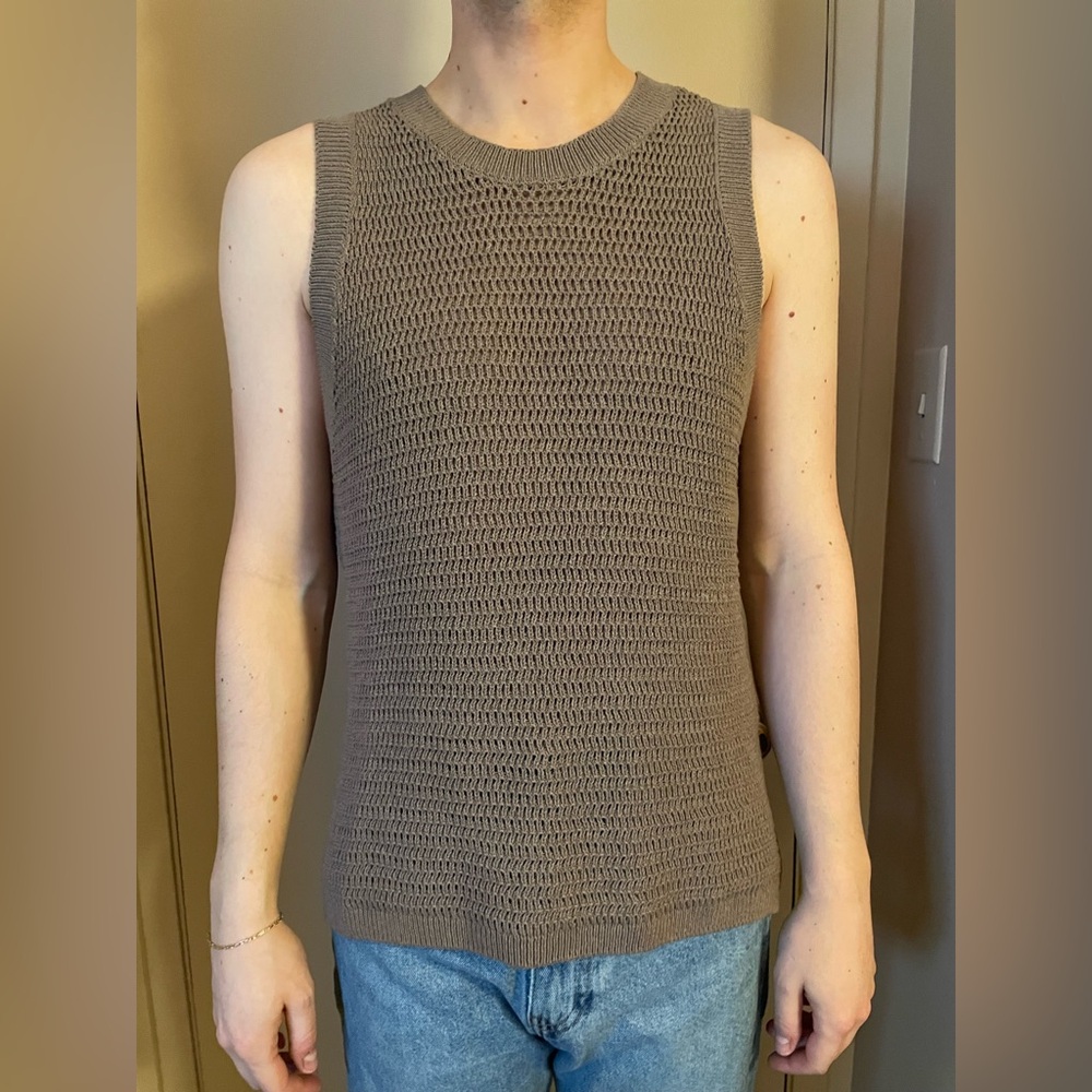 Zara Men’s Brown Tank Top Sleeveless Shirt